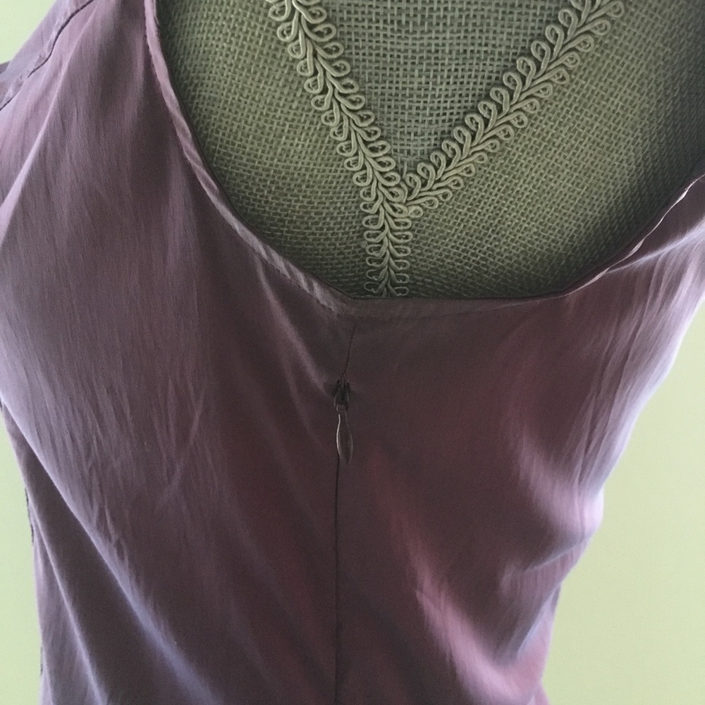 Express Purple Ruffle Cap-Sleeve Blouse - Picture 6 of 8